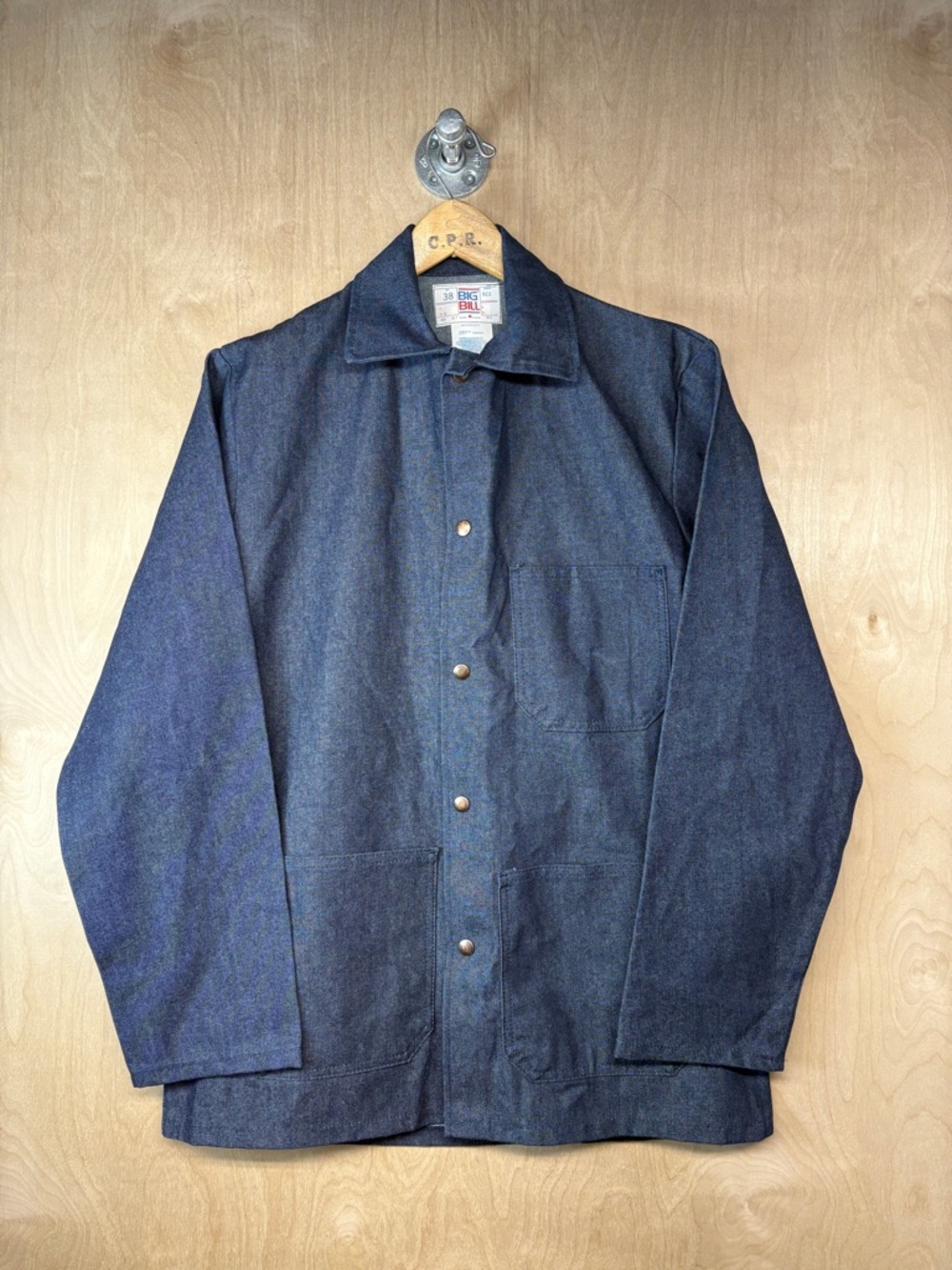 Big Bill Dark Indigo Denim Work Jacket Chore Coat